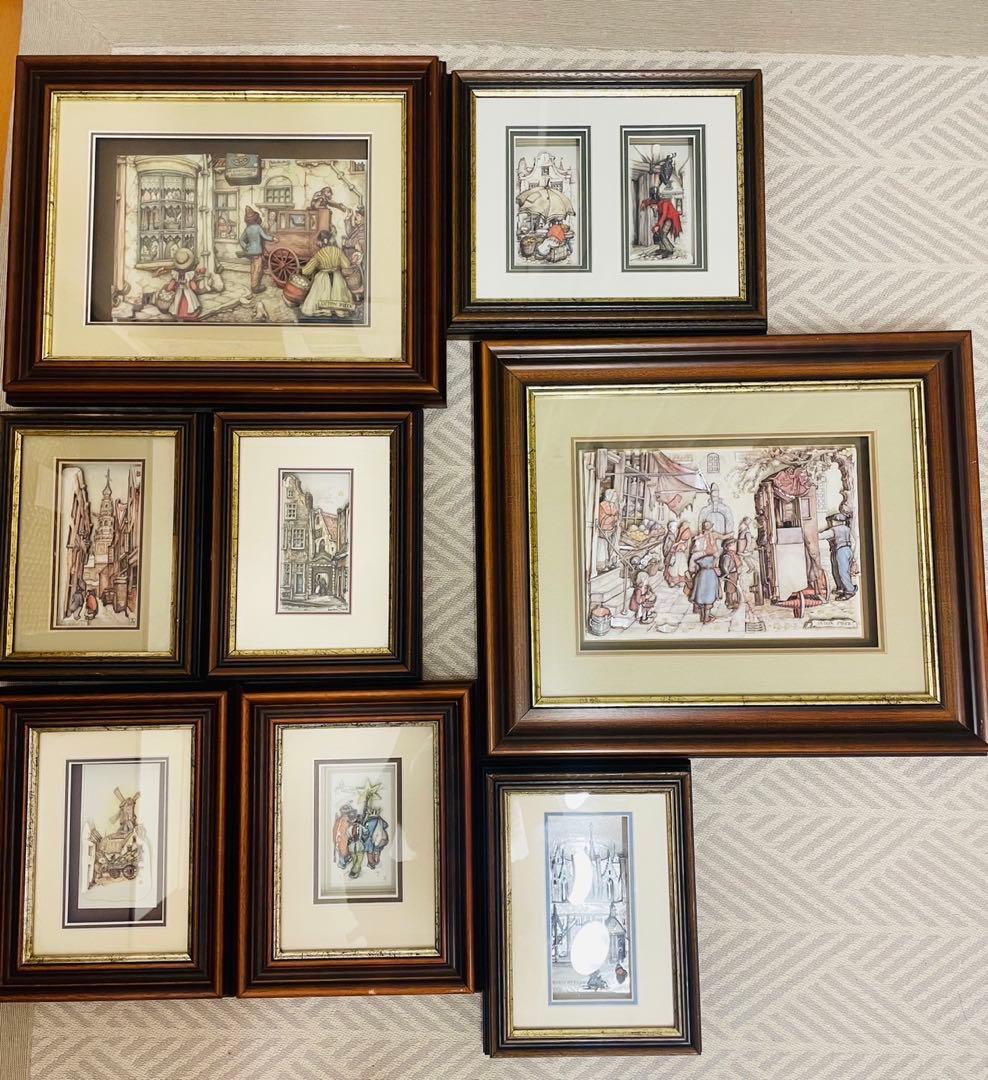 アンティーク シャドウボックス アントン ピック　８点セット