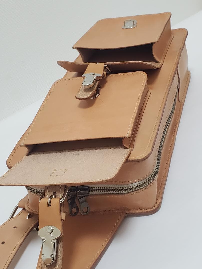 ベビち さんオーダー　ショルダーバック　ハンドメイド　ヌメ革　レザークラフト