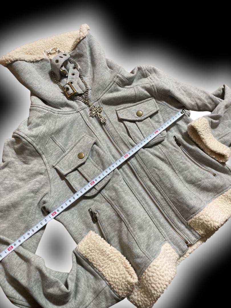 00s当時物ボアy2k平成ギャルフェアリーグランジロックNANAベルトジャケット