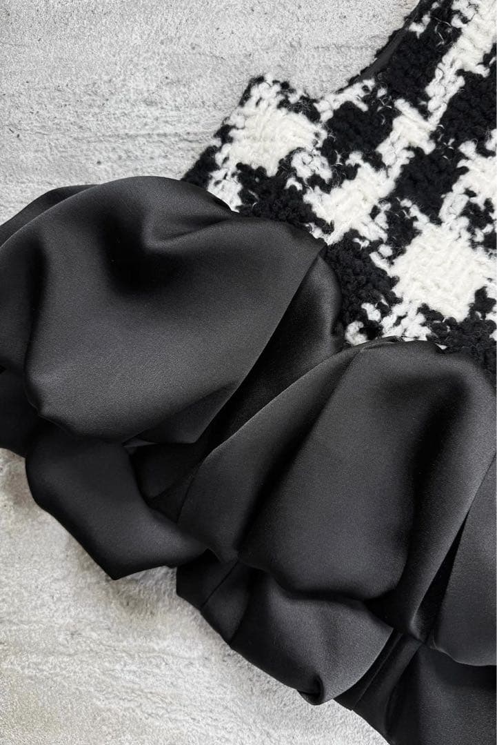 トップス sheller gingham tweed bloom tops