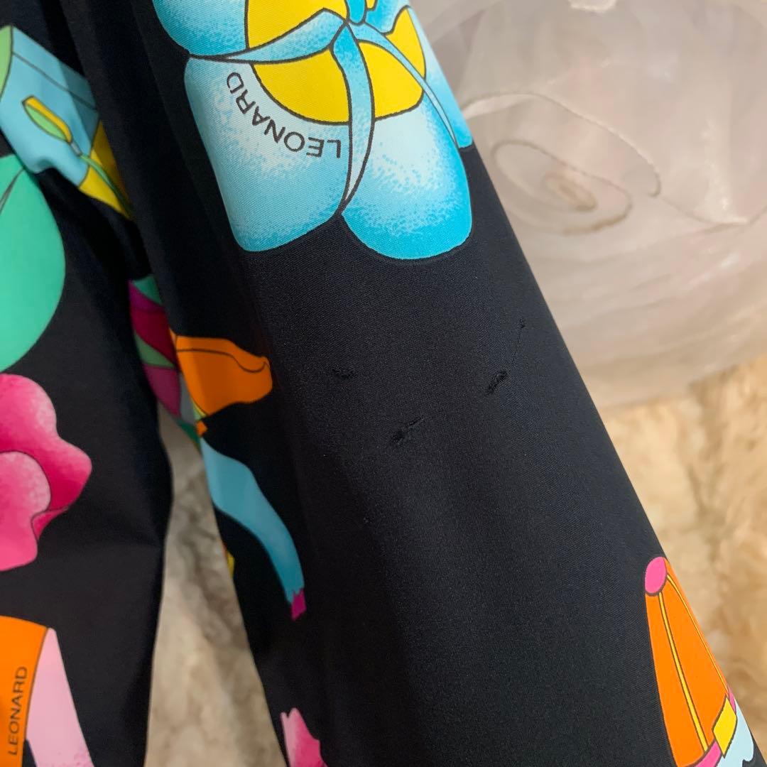 LEONARD SPORT ジップアップ ブルゾン ボア 中綿入り 花柄 40