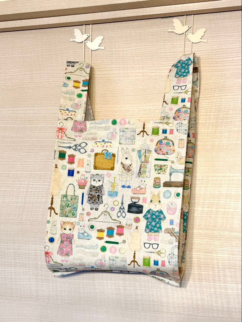 3☆22fabric生地使用☆レジ袋型マイバッグ