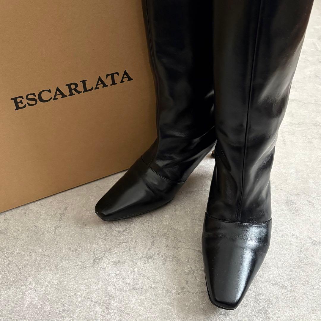 24hセール✨美品✨元値42,900円【ESCARLATA】ロングブーツ 本革