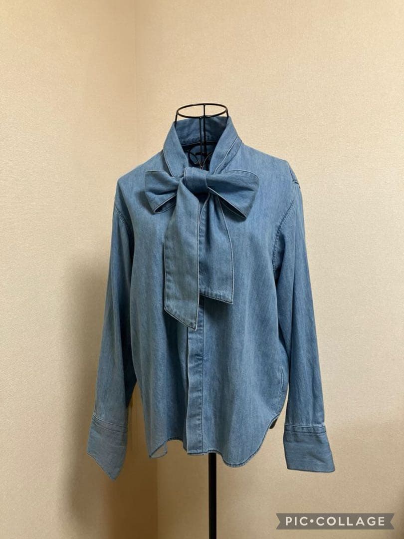 トゥモローランド マカフィー デニムリボン付き長袖シャツ