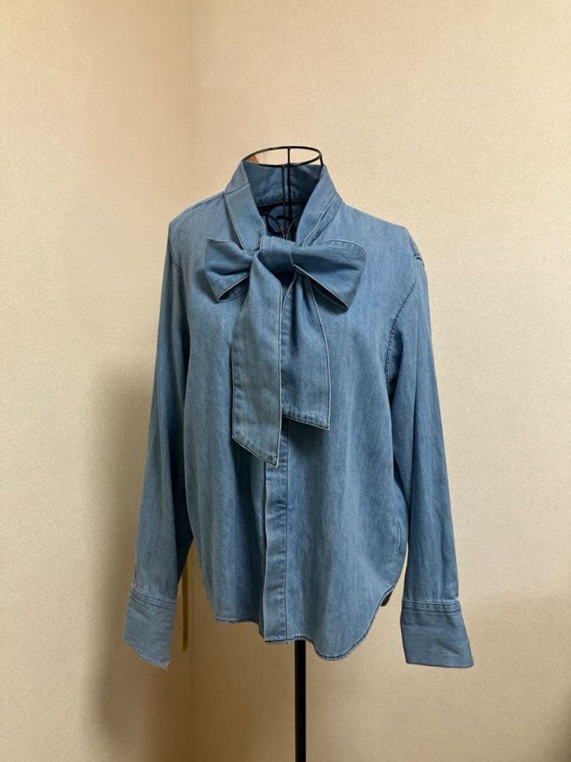 トゥモローランド マカフィー デニムリボン付き長袖シャツ