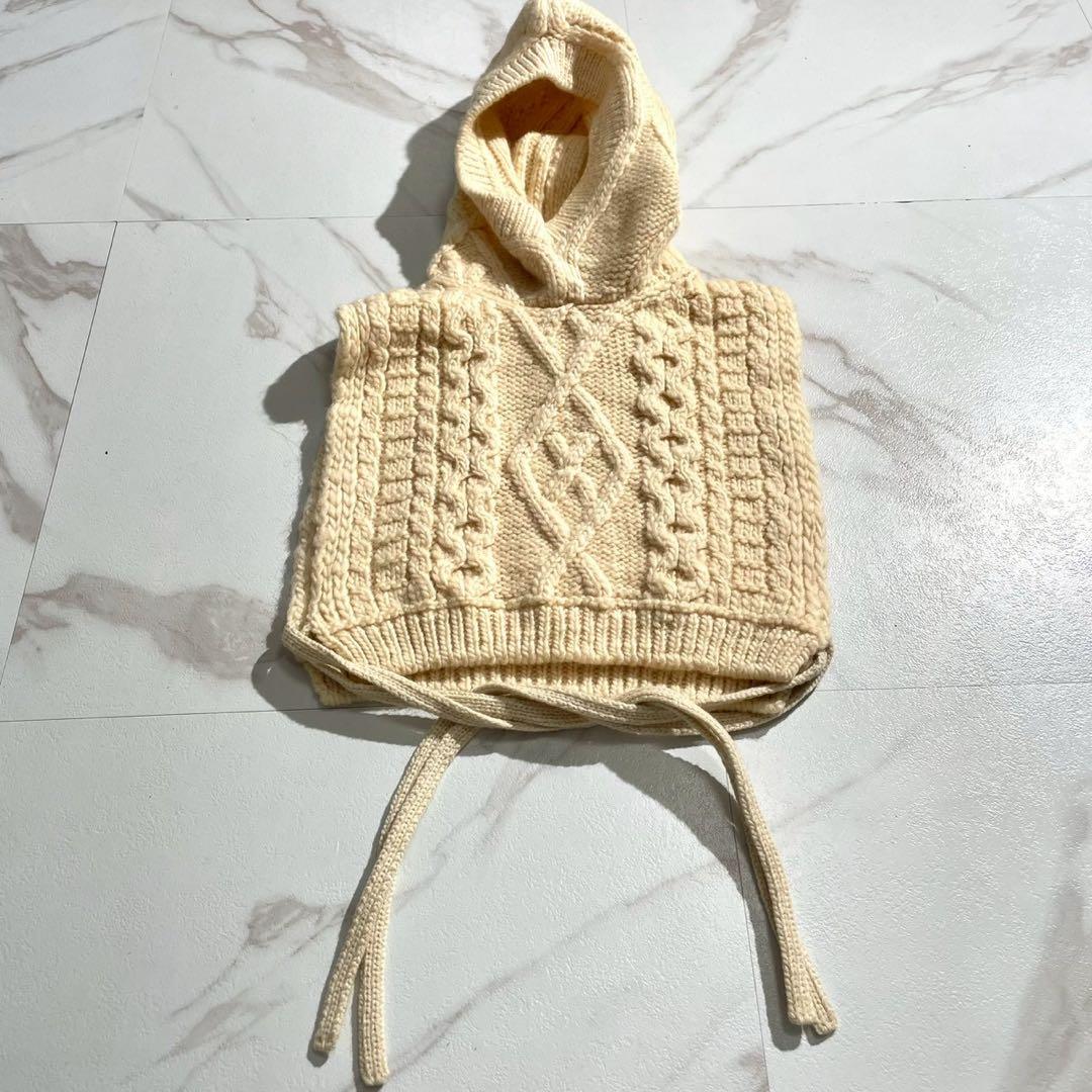 極美品✨タオコムデギャルソン バトナー コラボ ニットベスト フード ケーブル