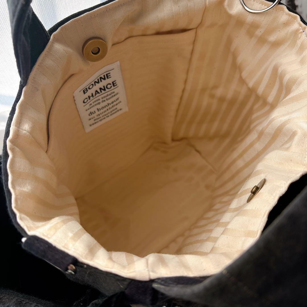 喜*ん様 コヤンイサムチョン　うさ耳マロンちゃん　トートバッグ　ハンドメイド　黒