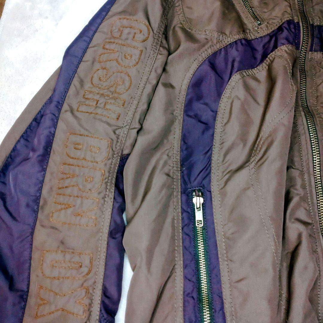 DIESEL レーシングジャケット L ブラウン×パープル y2k アーカイブ