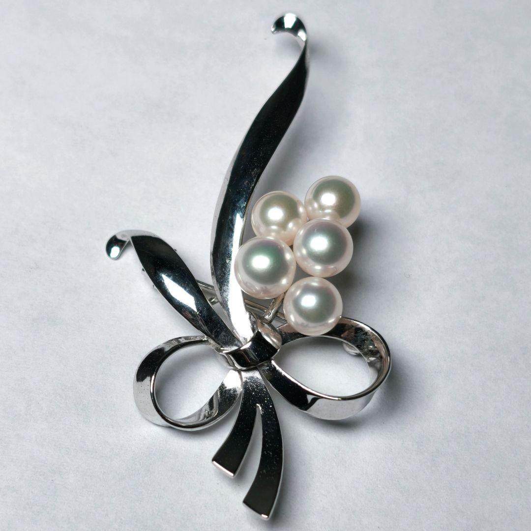 【美品 最高級】ミキモト ブローチ パール リボン 愛子様 ご着用