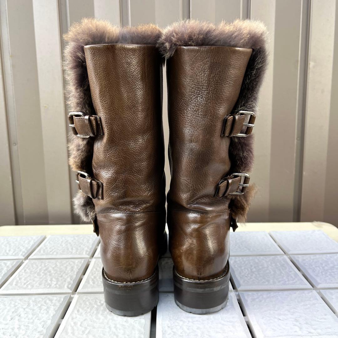 37 SARTORE エンジニア ブーツ ブラウン ファー　ボア　24