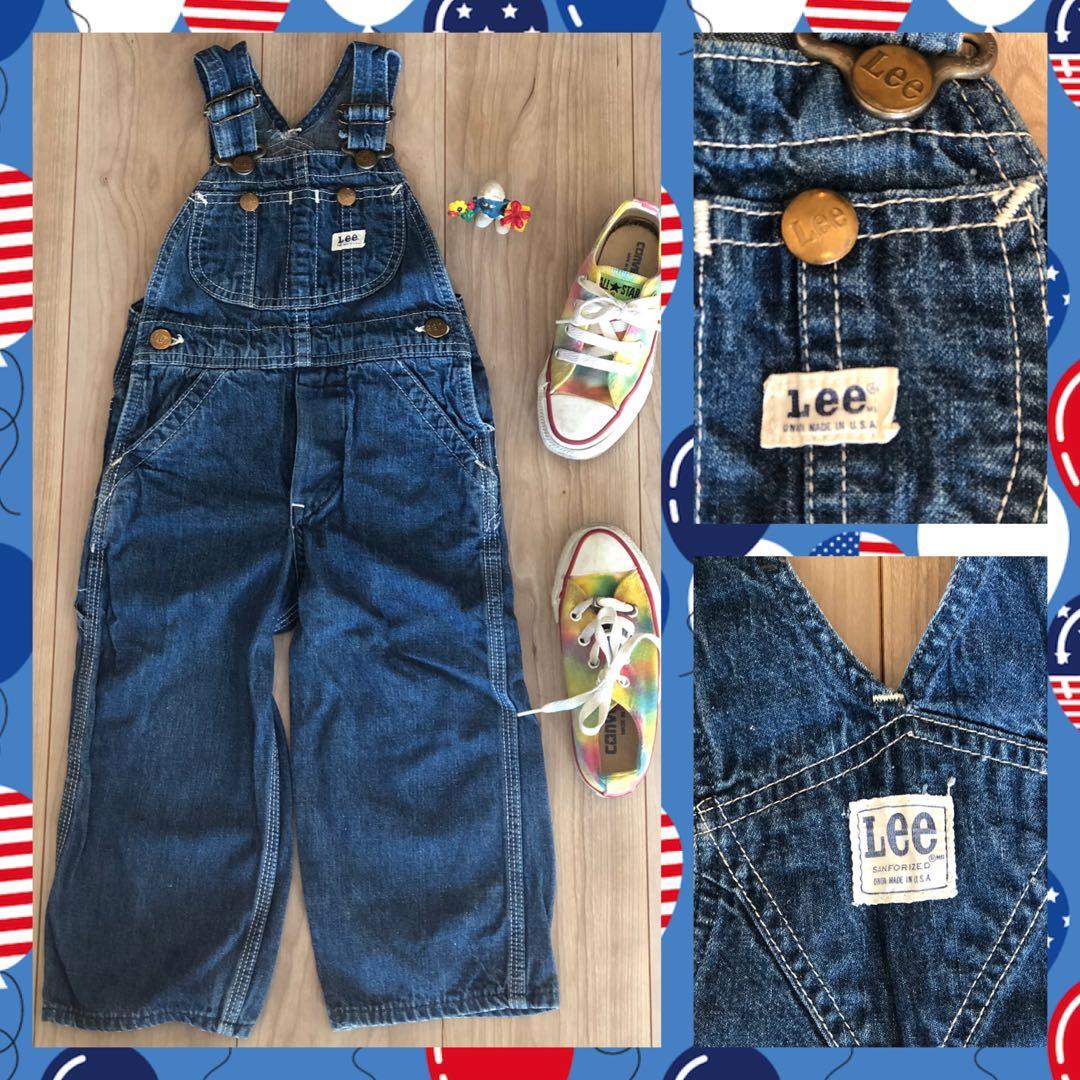 週末限定価格* 超Vintage ☆Lee デニムオーバーオール 100cm