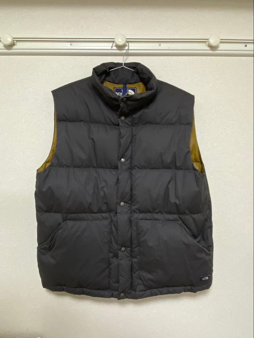 THE NORTH FACE ダウンベスト Lサイズ グレー/イエロー