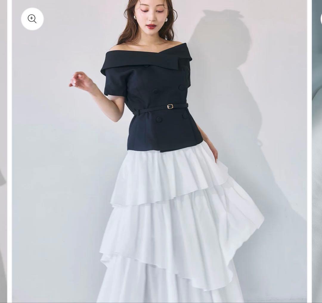 poláura polaura オフショルカラーダブルボタンジャケット　ポローラ