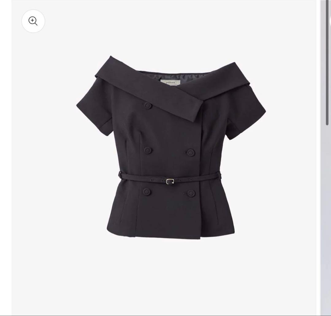 poláura polaura オフショルカラーダブルボタンジャケット　ポローラ