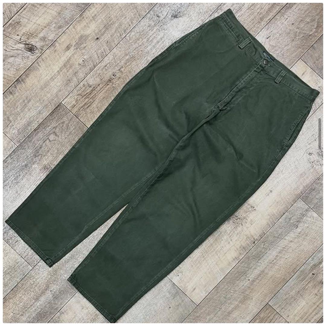 ★90s RALPH LAUREN ボックスロゴ チノパンツ オリーブ USA製