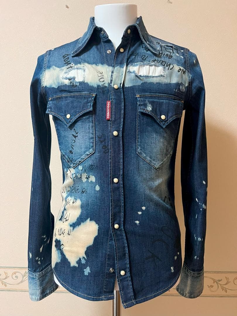 【美品・Ladies' 】DSQUARED2　ウエスタン デニム-シャツ【XS】