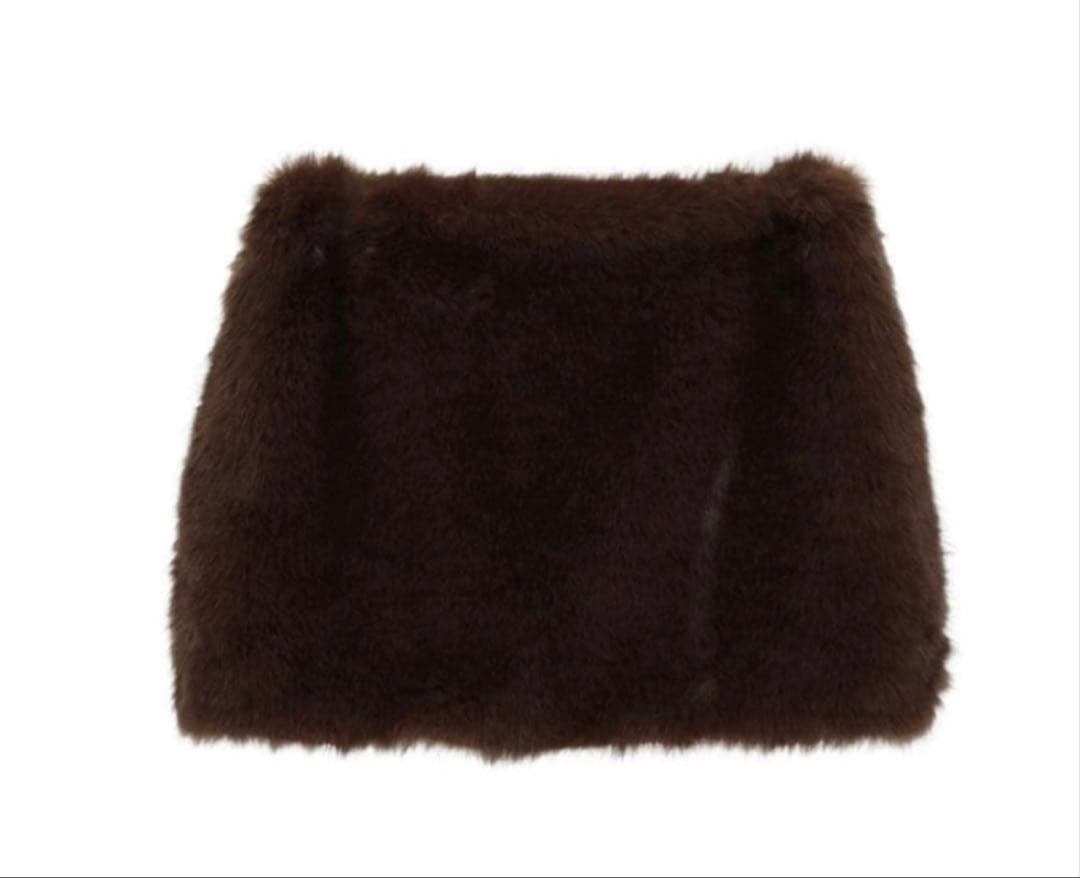 クラネ　FAKE FUR LOW WAIST MINI SKIRT