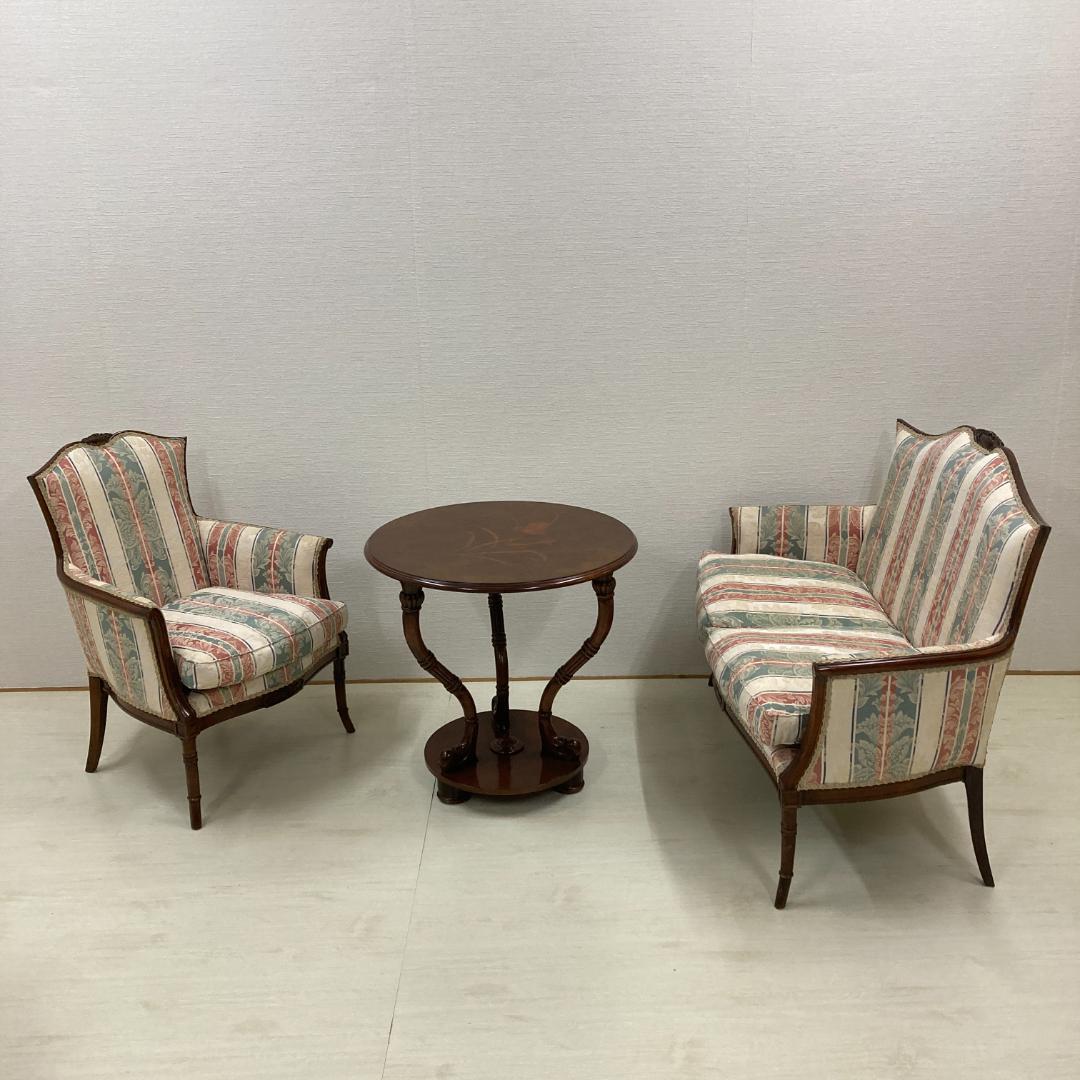 アンティーク調　クラシック　1人掛けソファ　アームチェア　椅子