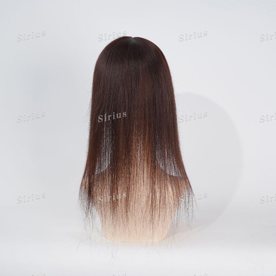 人毛100％ モカブラウン45CM+ポイントウィッグモカブラウン