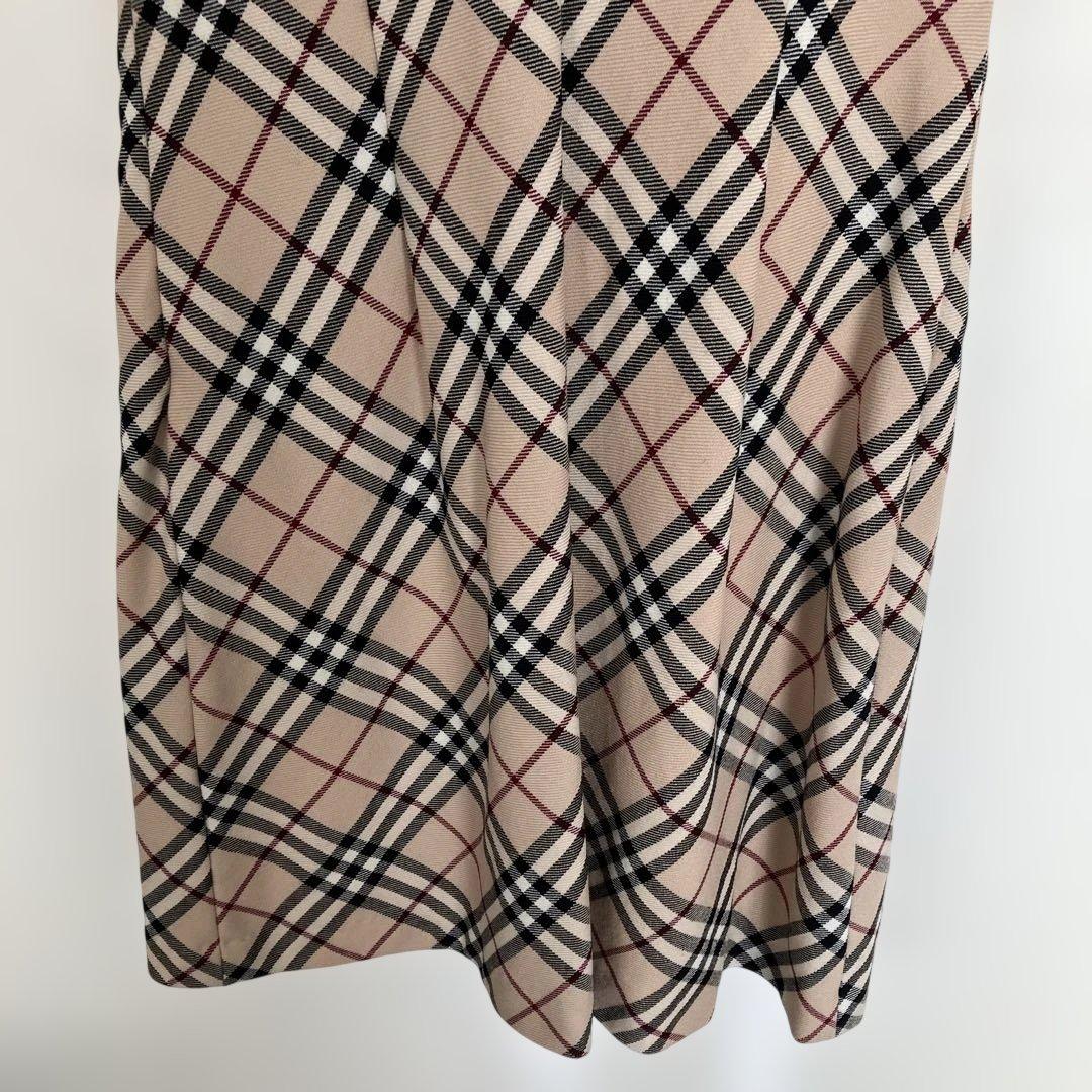 バーバリーブルーレーベルチェック柄ノースリーブミニワンピースサイズ38