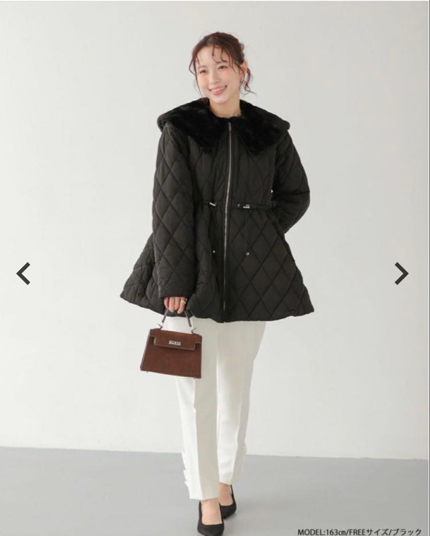 fitmore ファー襟キルティングコート