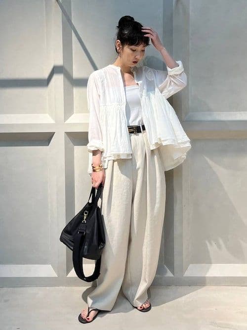 カレンソロジー レイヤードキャザーブラウス ネイビー