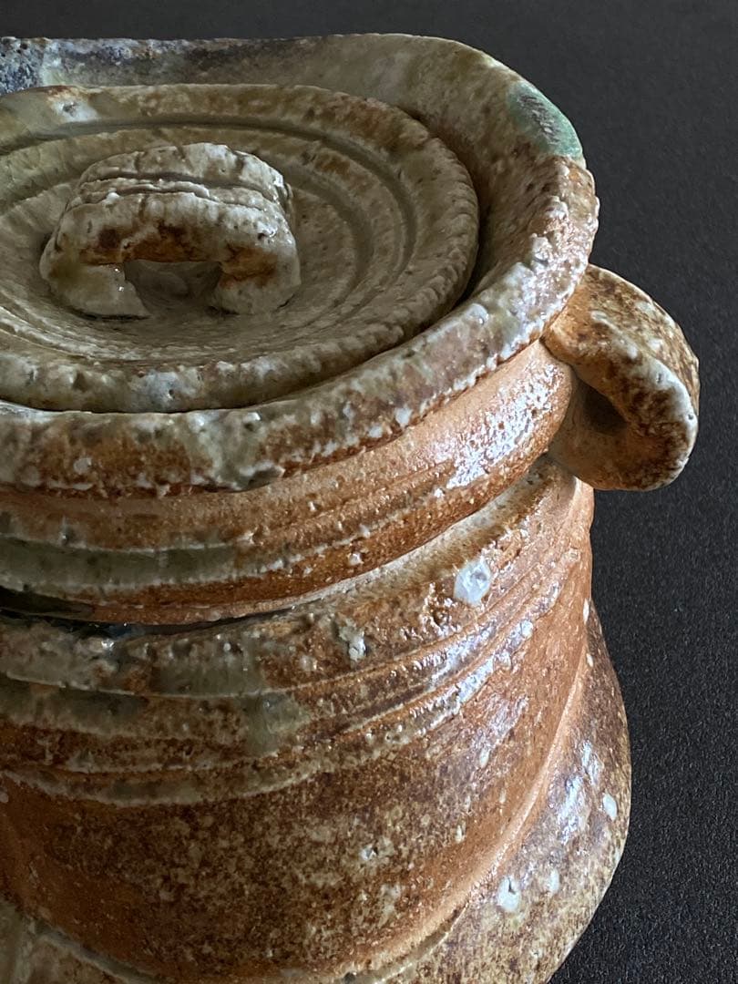 信楽焼　耳付水指　井村侊生　　#3302