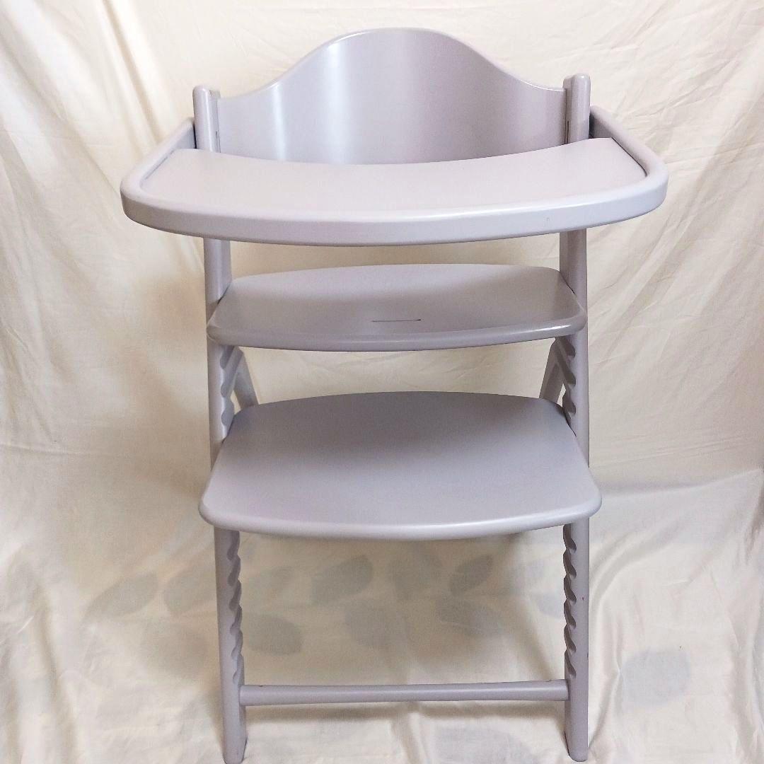 ★【希少】大和屋 アッフルチェア ソフトラベンダー ハイチェア 【組み立て不要】