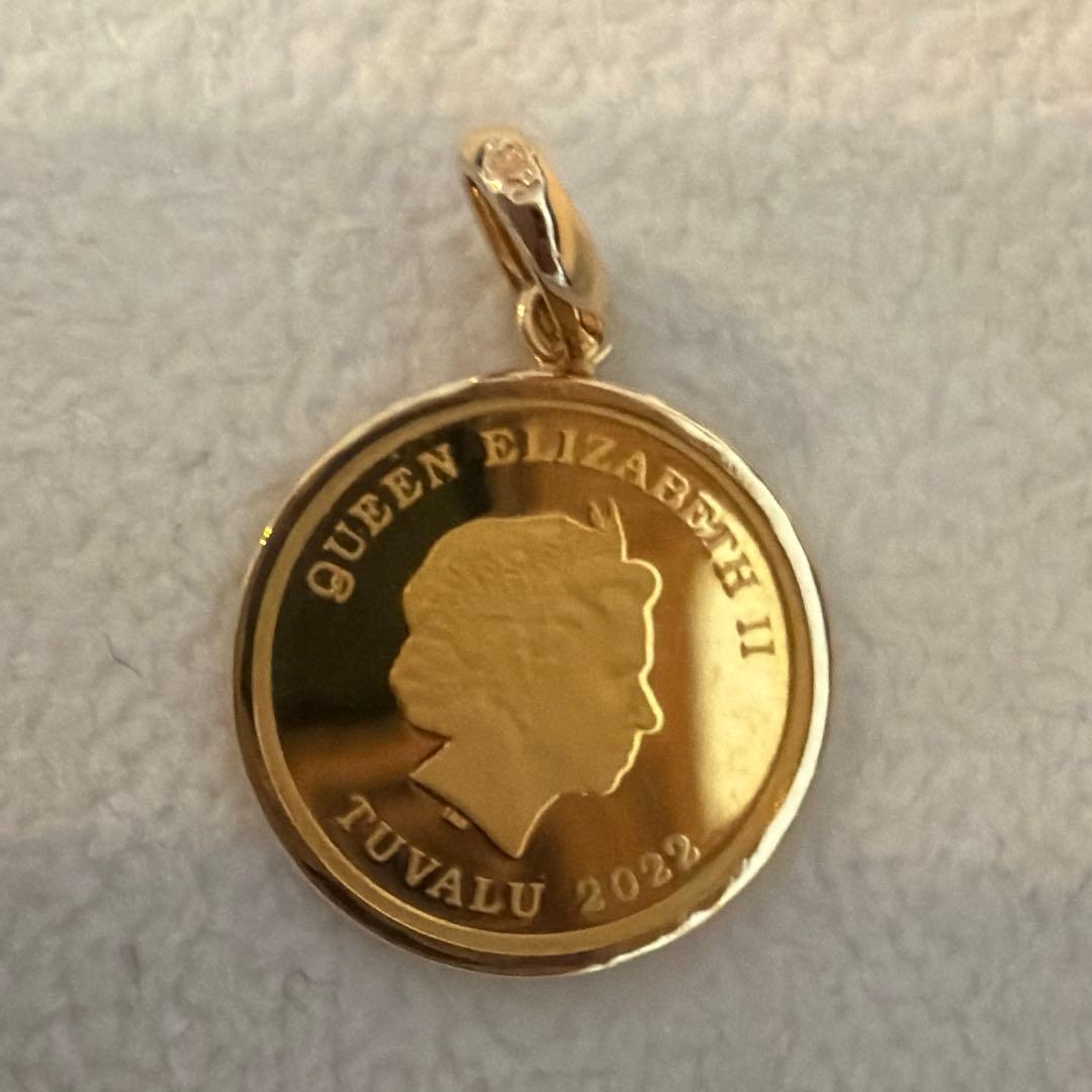 24K K18ゴールド フクロウチャーム 2022年 ツバル　3