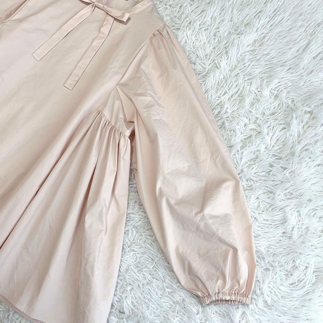 yori サイドギャザーブラウス リボンタイ ボウタイ パフスリーブ セレモニー