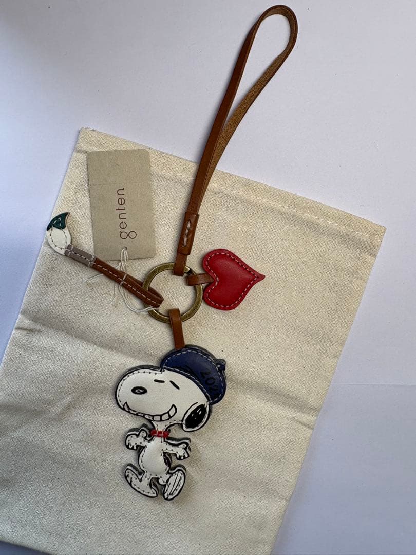 【新品】genten ゲンテン レザーチャーム Snoopy スヌーピー ハート