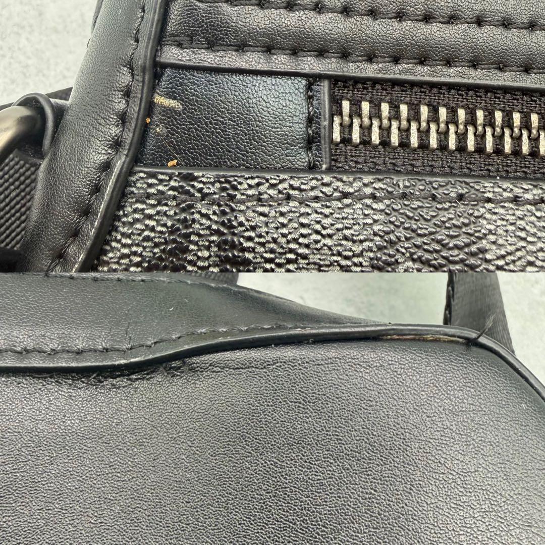 【良品】COACH コーチ ショルダーバッグ PVC クロスボディ ブラック