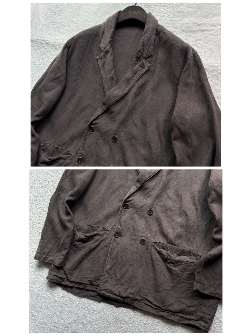 【美品】ネストローブコンフェクト 起毛リネンダブルブレストジャケット 22AW