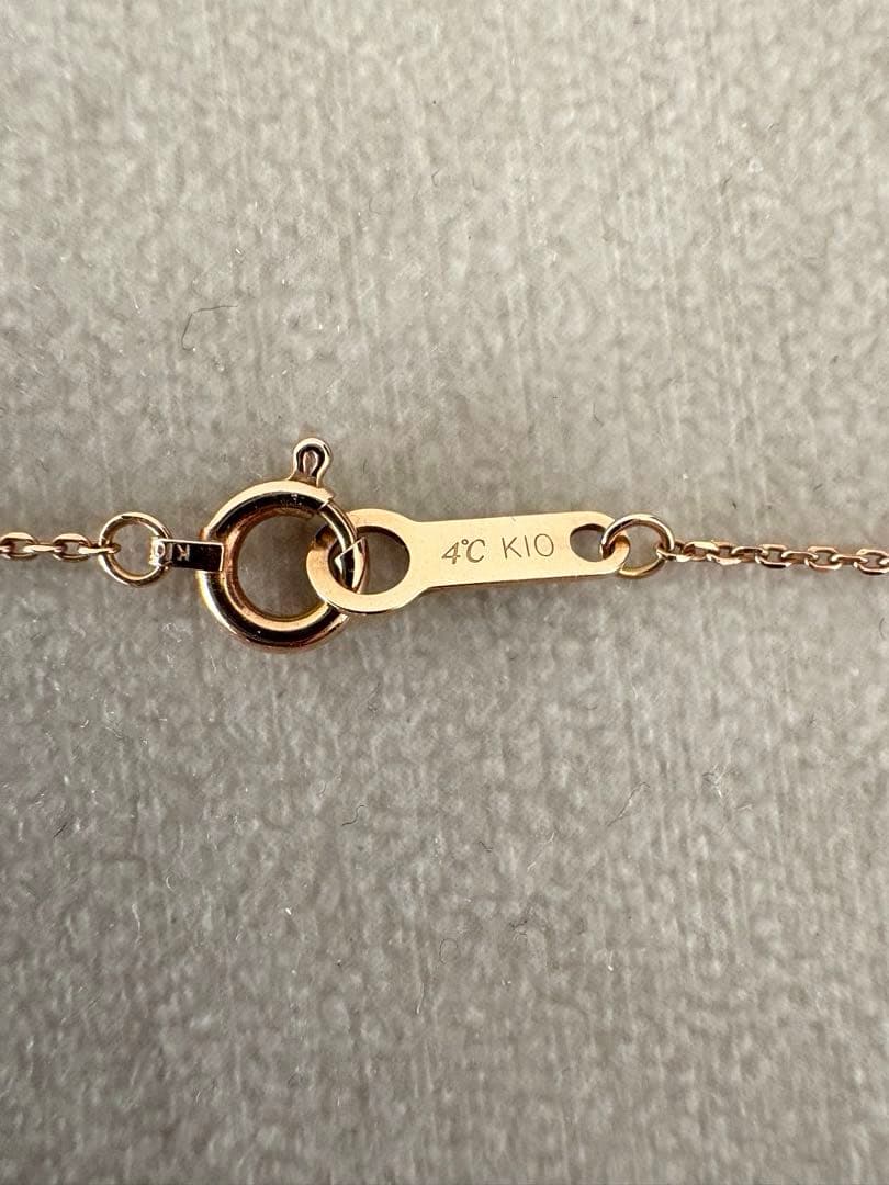 4℃ K10ピンクゴールド ネックレス しずく