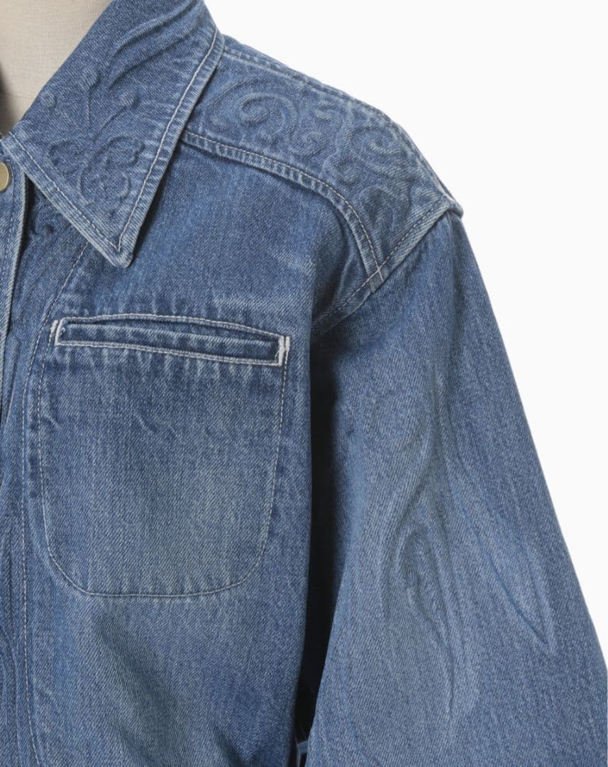 mame kurogouchi エンボス デニム ジャケット 24SS