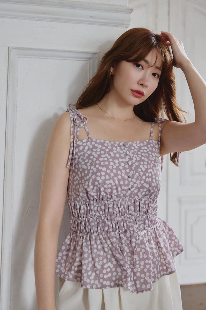Her lip to♡Cherry Pattern Strap Top♡新品