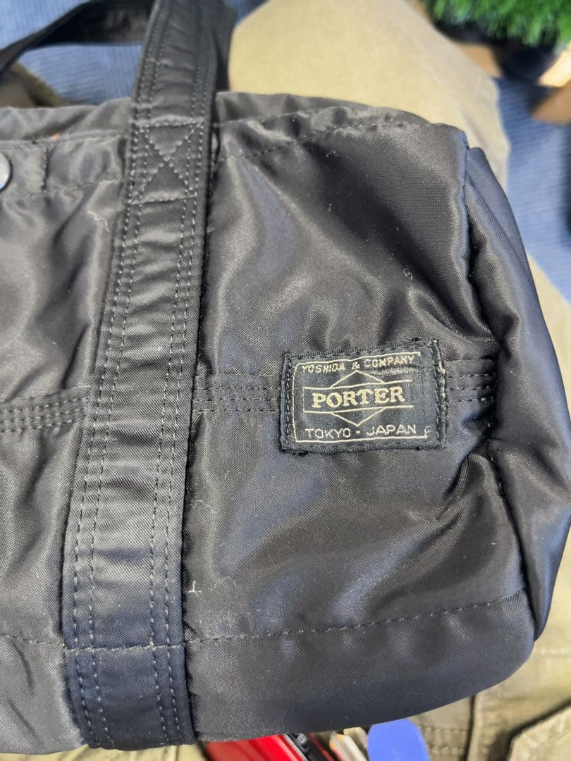 黒 ナイロン ミニドラムバッグ　ポーター