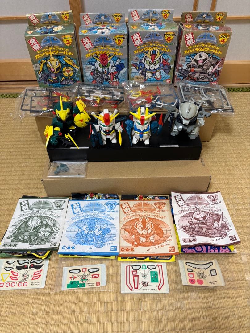 【当時物】元祖SDガンダム初期4体セットΖ／ZZ／ザクIII／ヤクト　箱・説あり