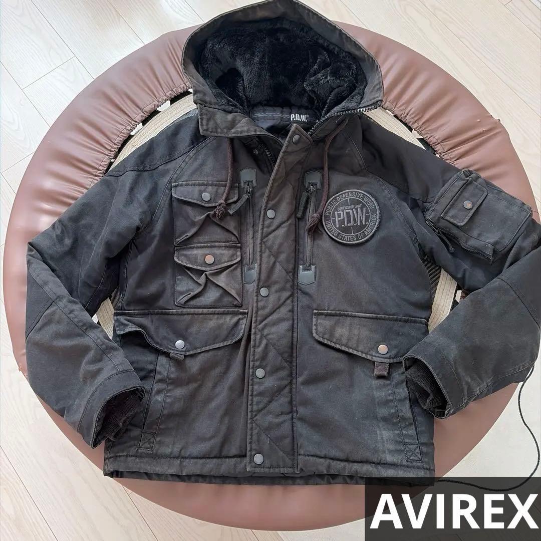 AVIREX/P.D.W/中綿/ミリタリー/ジャケット/N-3B/ブラック/M
