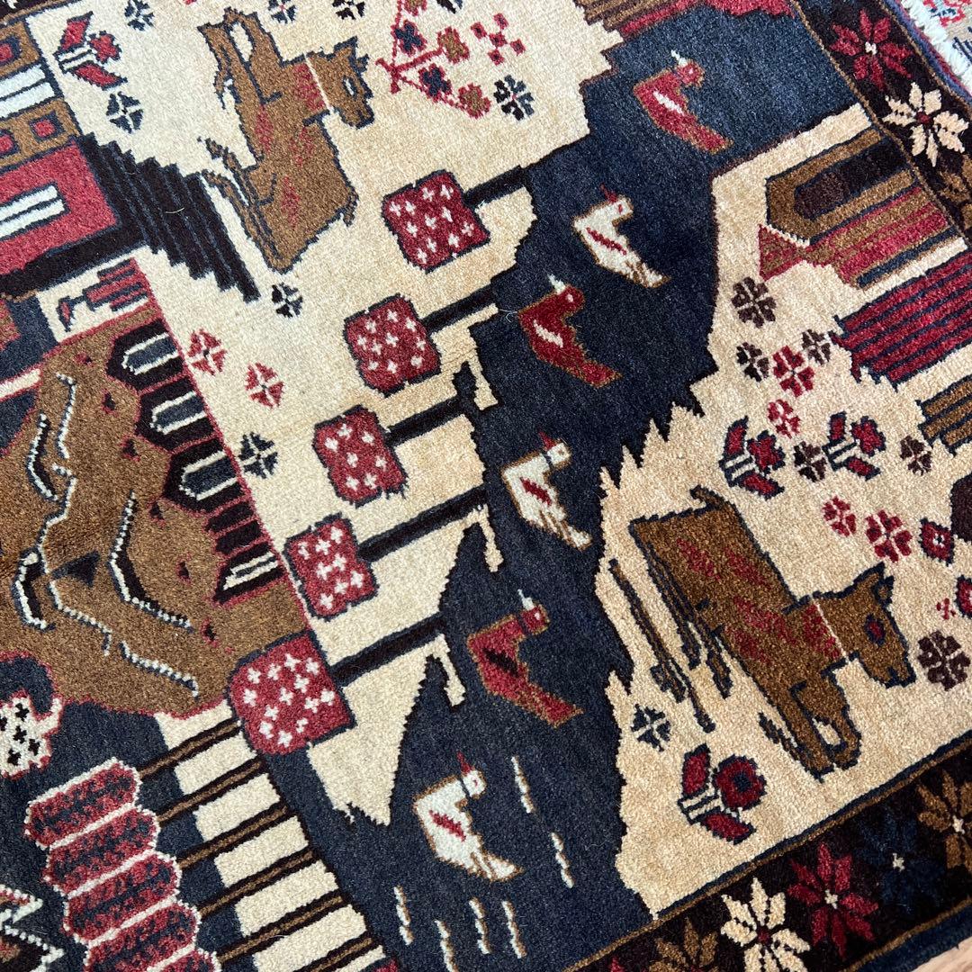 ペルシャ 手作りカシュカイヴィンテージラグ 83cm x 137cm