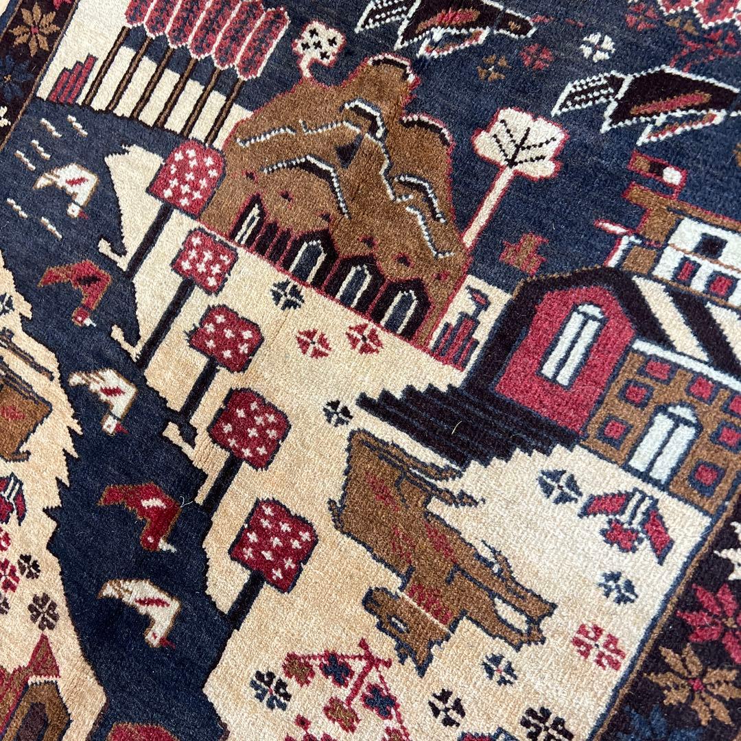 ペルシャ 手作りカシュカイヴィンテージラグ 83cm x 137cm