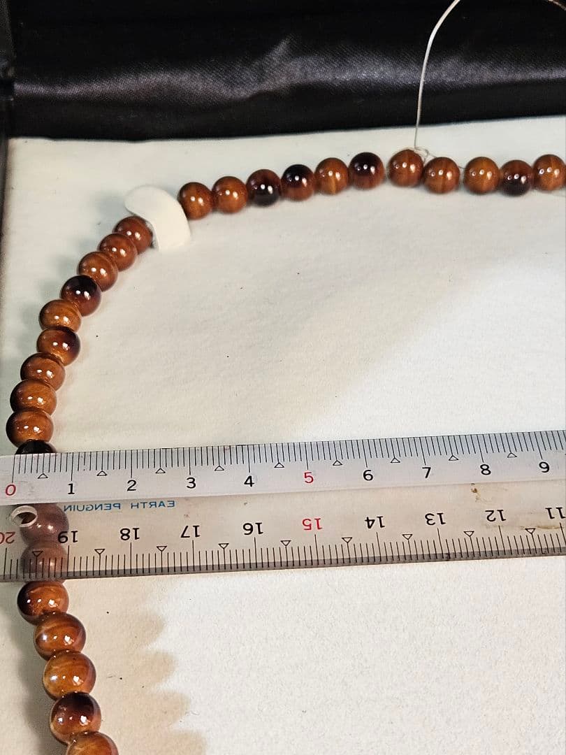 タイガーアイ　ネックレス　ブレスレット×2　3点セット　ケース入り　虎目石