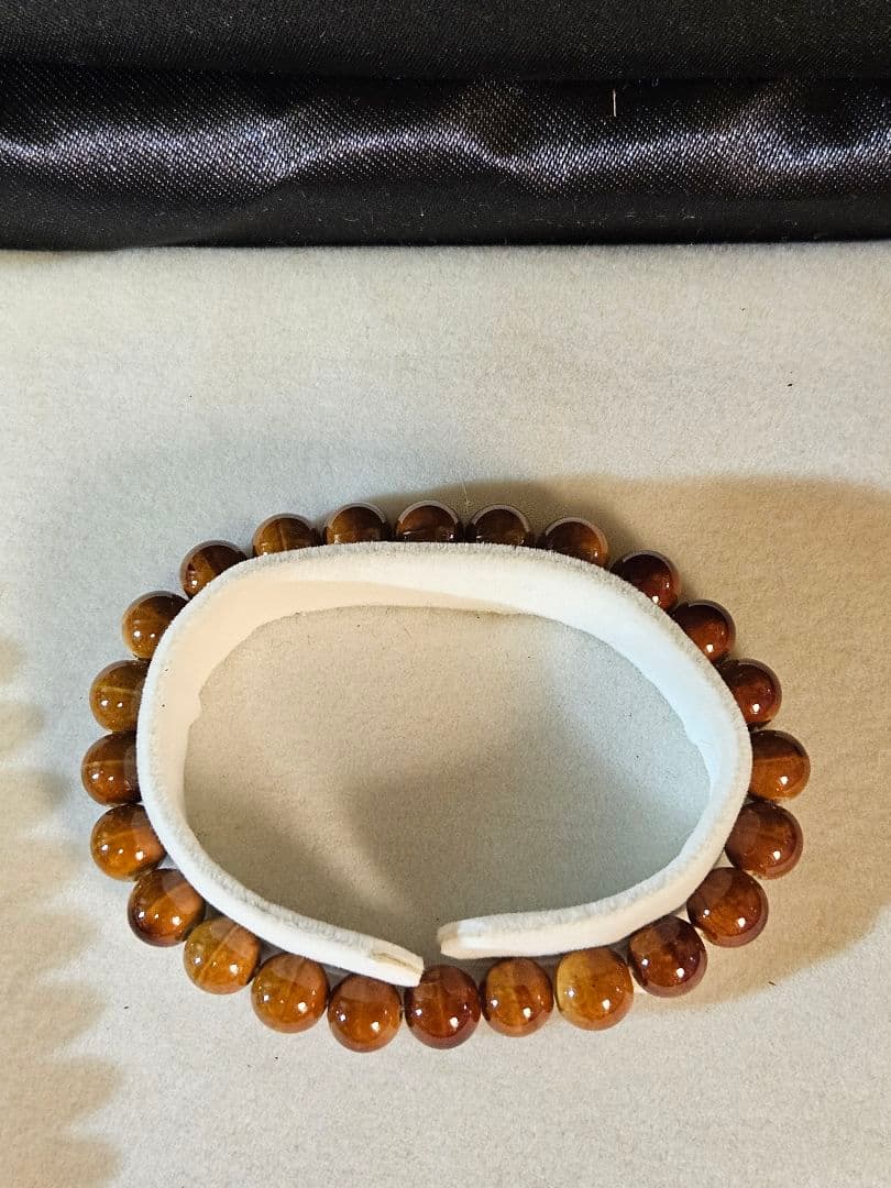 タイガーアイ　ネックレス　ブレスレット×2　3点セット　ケース入り　虎目石