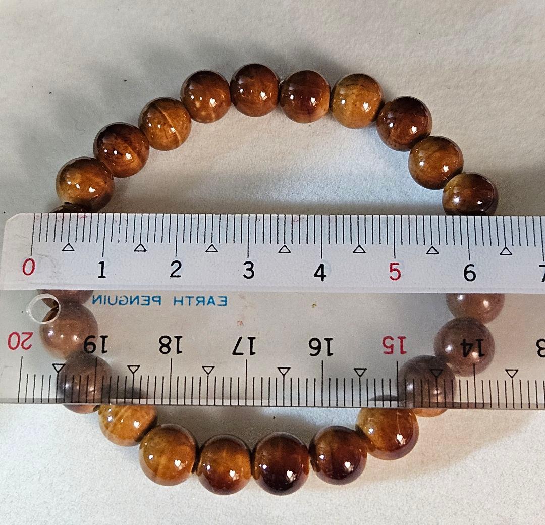 タイガーアイ　ネックレス　ブレスレット×2　3点セット　ケース入り　虎目石