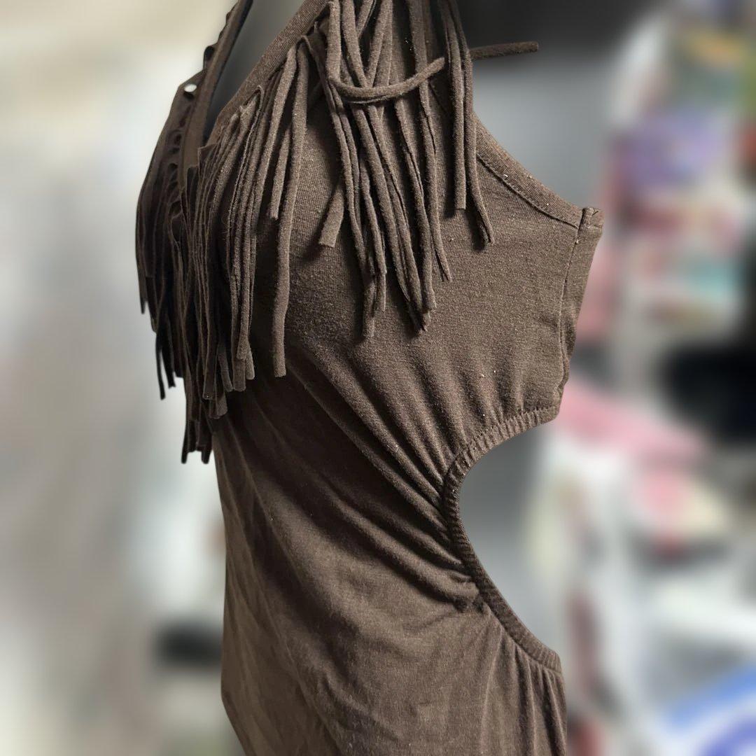 ギャル系　d.i.a フリンジキャミソール