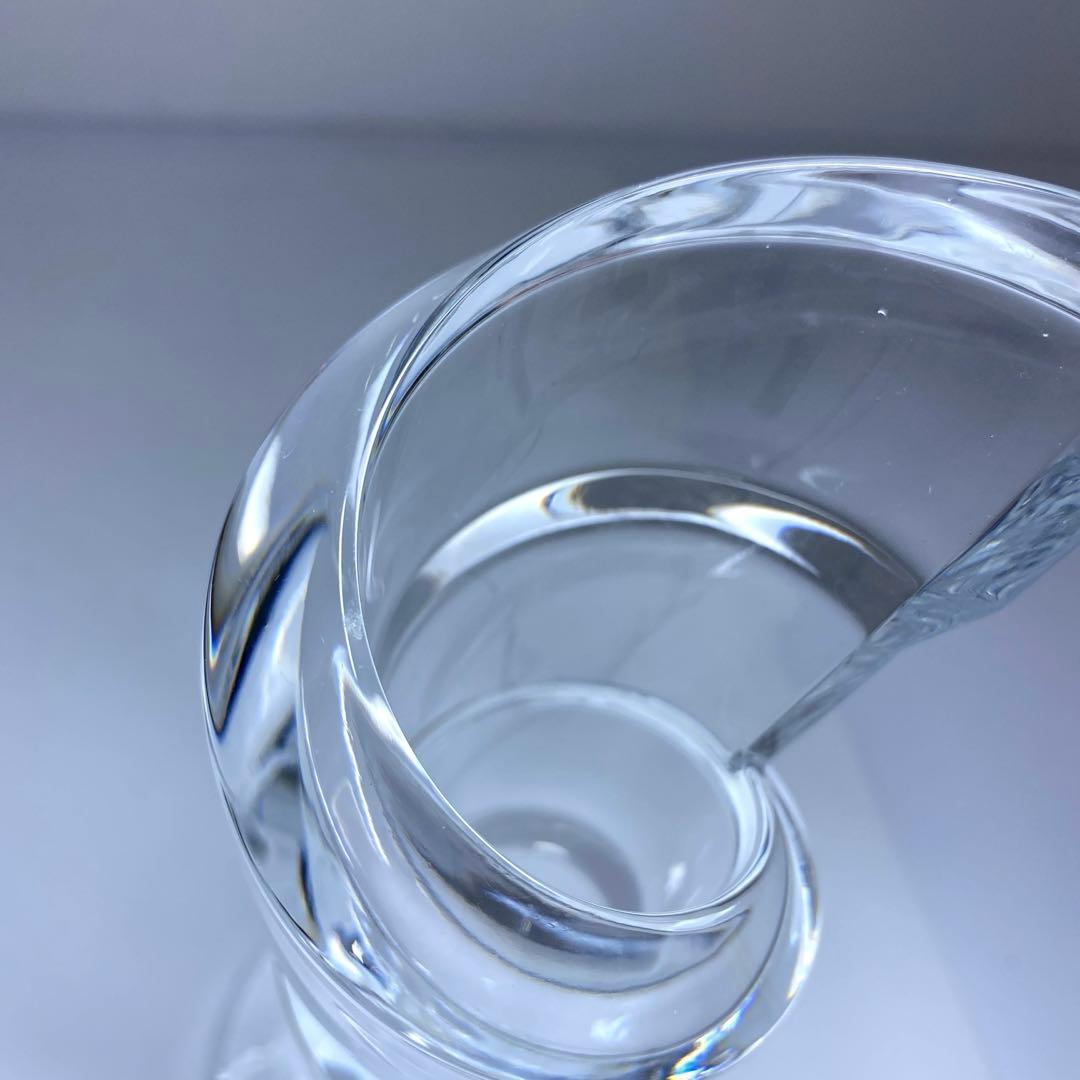 専用バカラ　スパイラル花瓶　共箱　高さ21.2㎝　東Y6-1008☆1Fトヒルサ