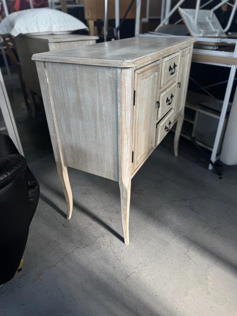 【moco】ナチュラル木製キャビネット 3引き出し 2扉 173