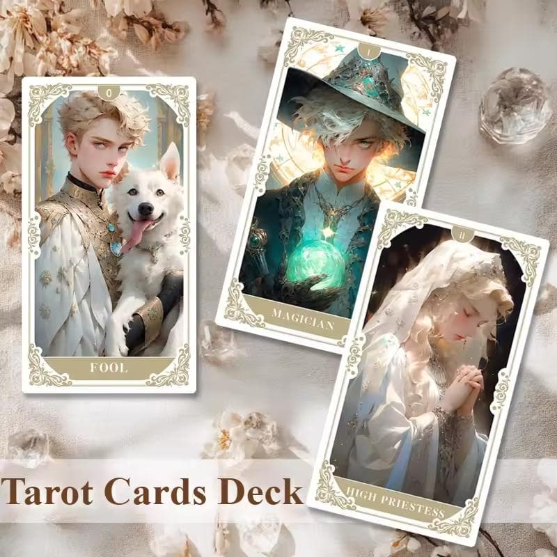 【正規品タロットカード】PVC製✨繊細で美しいイラストの白の宮殿パレスタロット