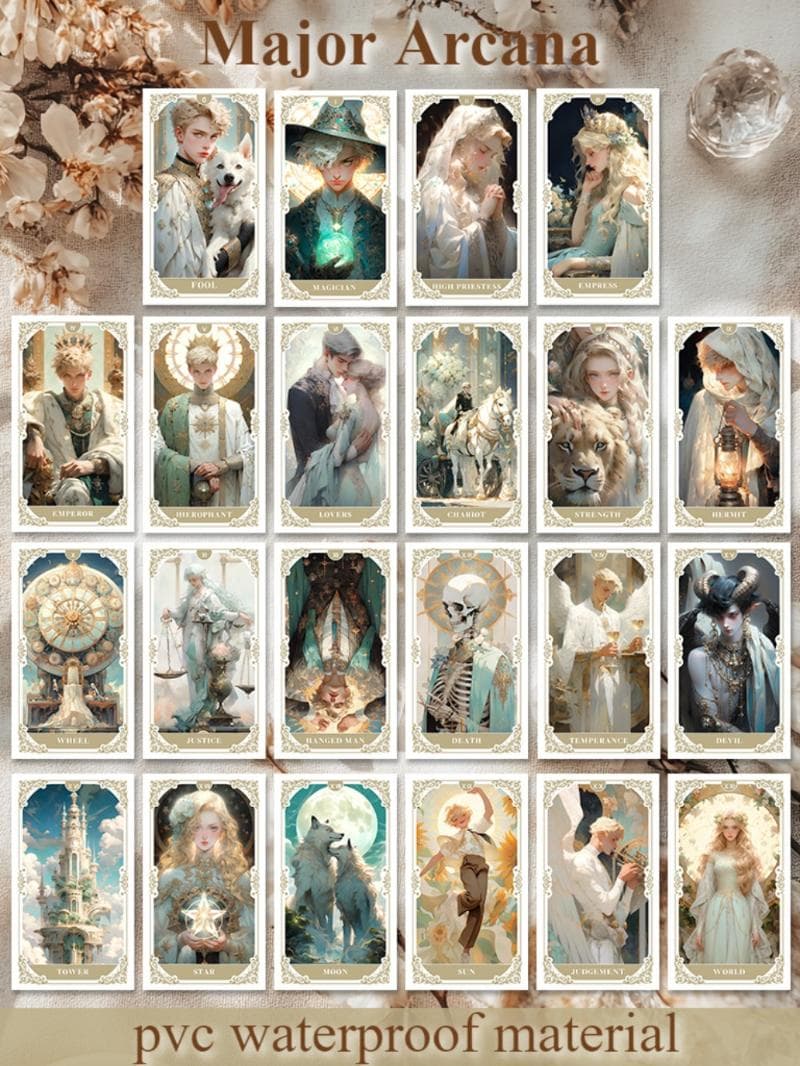 【正規品タロットカード】PVC製✨繊細で美しいイラストの白の宮殿パレスタロット
