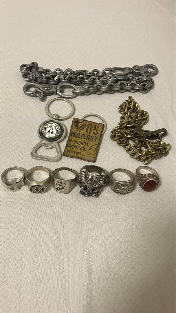 シルバーリング ウォレットチェーン キーホルダー